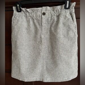 J. Crew Blue & White Linen Blend Skirt